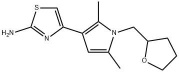 4-[2,5-DIMETHYL-1-(TETRAHYDROFURAN-2-YLMETHYL)-1H-PYRROL-3-YL]-1,3-THIAZOL-2-AMINE Struktur