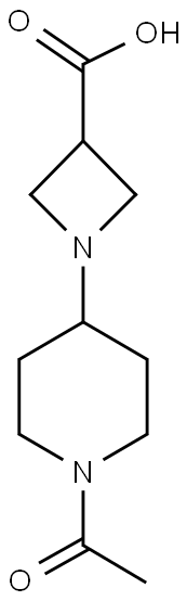 1-(1-ACETYL-PIPERIDIN-4-YL)-AZETIDINE-3-CARBOXYLIC ACID Struktur