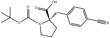 BOC-(S)-ALPHA-(4-CYANO-BENZYL)-PROLINE Struktur