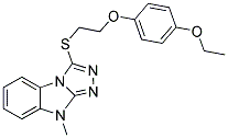 3-[2-(4-ETHOXY-PHENOXY)-ETHYLSULFANYL]-9-METHYL-9H-BENZO[4,5]IMIDAZO[2,1-C][1,2,4]TRIAZOLE Struktur