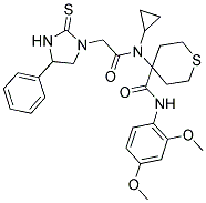 4-(N-CYCLOPROPYL-2-(4-PHENYL-2-THIOXOIMIDAZOLIDIN-1-YL)ACETAMIDO)-N-(2,4-DIMETHOXYPHENYL)-TETRAHYDRO-2H-THIOPYRAN-4-CARBOXAMIDE Struktur