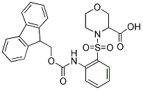 4-[2-(9H-FLUOREN-9-YLMETHOXYCARBONYLAMINO)-BENZENESULFONYL]-MORPHOLINE-3-CARBOXYLIC ACID Struktur