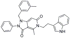 5-[2-(1H-INDOL-3-YL)ETHYL]-4-METHYL-1-(3-METHYLBENZYL)-2-PHENYL-1H-PYRAZOLO[4,3-C]PYRIDINE-3,6(2H,5H)-DIONE Struktur