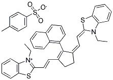 3-ETHYL-2-((E)-2-[3-((Z)-2-[3-ETHYL-1,3-BENZOTHIAZOL-2(3H)-YLIDENE]ETHYLIDENE)-2-(1-NAPHTHYL)-1-CYCLOPENTEN-1-YL]ETHENYL)-1,3-BENZOTHIAZOL-3-IUM 4-METHYLBENZENESULFONATE Struktur