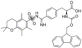 (S)-N-ALPHA-(9-FLUORENYLMETHYLOXYCARBONYL)-N'-(2,2,5,7,8-PENTAMETHYLCHROMAN-6-SULFONYL-AMIDINO)-PHENYLALANINE Struktur