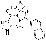 1-[(5-AMINO-1H-IMIDAZOL-4-YL)CARBONYL]-3-(2-NAPHTHYL)-5-(TRIFLUOROMETHYL)-4,5-DIHYDRO-1H-PYRAZOL-5-OL Struktur