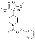 2-(1-BENZYLOXYCARBONYL-PIPERIDIN-4-YL)-2-BROMO-MALONIC ACID DIMETHYL ESTER Struktur