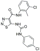 N-(3-CHLORO-2-METHYLPHENYL)-5-({[(4-CHLOROPHENYL)AMINO]CARBONYL}AMINO)-1,2,3-THIADIAZOLE-4-CARBOXAMIDE Struktur