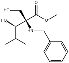 METHYL (2R,3S)-2-BENZYLAMINO-3-HYDROXY-2-HYDROXYMETHYL-4-METHYLPENTANOATE Struktur