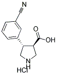 (TRANS)-4-(3-CYANO-PHENYL)-PYRROLIDINE-3-CARBOXYLIC ACID-HCL Struktur