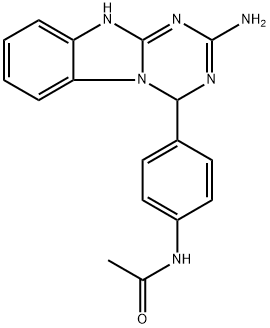 N-[4-(2-AMINO-3,4-DIHYDRO[1,3,5]TRIAZINO[1,2-A]BENZIMIDAZOL-4-YL)PHENYL]ACETAMIDE Struktur