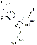 (2Z)-3-[1-(3-AMINO-3-OXOPROPYL)-3-[4-(DIFLUOROMETHOXY)-3-METHOXYPHENYL]-1H-PYRAZOL-4-YL]-2-CYANOACRYLIC ACID Struktur