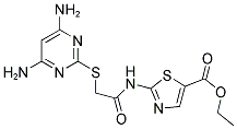 2-[2-(4,6-DIAMINO-PYRIMIDIN-2-YLSULFANYL)-ACETYLAMINO]-THIAZOLE-5-CARBOXYLIC ACID ETHYL ESTER Struktur