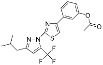 3-{2-[3-ISOBUTYL-5-(TRIFLUOROMETHYL)-1H-PYRAZOL-1-YL]-1,3-THIAZOL-4-YL}PHENYL ACETATE Struktur