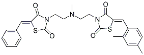 (Z)-5-BENZYLIDENE-3-(2-((2-((Z)-5-(2,4-DIMETHYLBENZYLIDENE)-2,4-DIOXOTHIAZOLIDIN-3-YL)ETHYL)(METHYL)AMINO)ETHYL)THIAZOLIDINE-2,4-DIONE Struktur