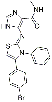 5-{[(2Z)-4-(4-BROMOPHENYL)-3-PHENYL-1,3-THIAZOL-2(3H)-YLIDENE]AMINO}-N-METHYL-1H-IMIDAZOLE-4-CARBOXAMIDE Struktur