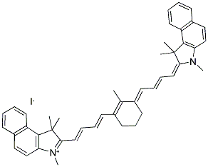 1,1,3-TRIMETHYL-2-((1E,3E)-4-(2-METHYL-3-[(E,2E)-4-(1,1,3-TRIMETHYL-1,3-DIHYDRO-2H-BENZO[E]INDOL-2-YLIDENE)-2-BUTENYLIDENE]-1-CYCLOHEXEN-1-YL)-1,3-BUTADIENYL)-1H-BENZO[E]INDOLIUM IODIDE Struktur