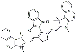 1-OXO-2-(2-[(E)-2-(1,1,3-TRIMETHYL-1H-BENZO[E]INDOLIUM-2-YL)ETHENYL]-5-[(E)-2-(1,1,3-TRIMETHYL-1,3-DIHYDRO-2H-BENZO[E]INDOL-2-YLIDENE)ETHYLIDENE]-1-CYCLOPENTEN-1-YL)-1H-INDEN-3-OLATE Struktur