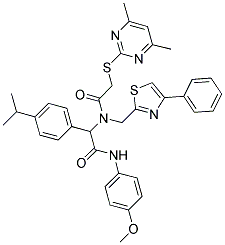 2-(4,6-DIMETHYLPYRIMIDIN-2-YLTHIO)-N-(1-(4-ISOPROPYLPHENYL)-2-(4-METHOXYPHENYLAMINO)-2-OXOETHYL)-N-((4-PHENYLTHIAZOL-2-YL)METHYL)ACETAMIDE Struktur