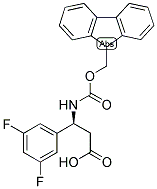 (S)-3-(3,5-DIFLUORO-PHENYL)-3-(9H-FLUOREN-9-YLMETHOXYCARBONYLAMINO)-PROPIONIC ACID Struktur