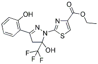 ETHYL 2-[5-HYDROXY-3-(2-HYDROXYPHENYL)-5-(TRIFLUOROMETHYL)-4,5-DIHYDRO-1H-PYRAZOL-1-YL]-1,3-THIAZOLE-4-CARBOXYLATE Struktur