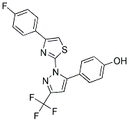 4-[1-[4-(4-FLUOROPHENYL)-1,3-THIAZOL-2-YL]-3-(TRIFLUOROMETHYL)-1H-PYRAZOL-5-YL]PHENOL Struktur