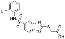 [(5-([(2-CHLOROPHENYL)AMINO]SULFONYL)-1,3-BENZOXAZOL-2-YL)THIO]ACETIC ACID Struktur