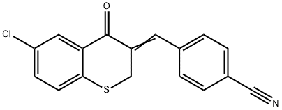 4-([6-CHLORO-4-OXO-2H-THIOCHROMEN-3(4H)-YLIDEN]METHYL)BENZENECARBONITRILE Struktur