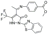 METHYL 4-({(1Z)-1-[2-(1,3-BENZOTHIAZOL-2-YL)-3-OXO-5-(TRIFLUOROMETHYL)-2,3-DIHYDRO-1H-PYRAZOL-4-YL]ETHYLIDENE}AMINO)BENZOATE Struktur