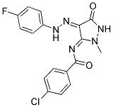 4-CHLORO-N-{(3Z,4E)-4-[(4-FLUOROPHENYL)HYDRAZONO]-2-METHYL-5-OXOPYRAZOLIDIN-3-YLIDENE}BENZAMIDE Struktur