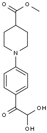 1-[4-(2-OXOACETYL)PHENYL]PIPERIDINE-4-CARBOXYLIC ACID METHYL ESTER HYDRATE Struktur