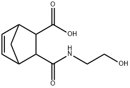 3-(2-HYDROXY-ETHYLCARBAMOYL)-BICYCLO[2.2.1]HEPT-5-ENE-2-CARBOXYLIC ACID Struktur