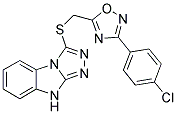 3-[3-(4-CHLORO-PHENYL)-[1,2,4]OXADIAZOL-5-YLMETHYLSULFANYL]-9H-BENZO[4,5]IMIDAZO[2,1-C][1,2,4]TRIAZOLE Struktur