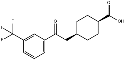 CIS-4-[2-OXO-2-(3-TRIFLUOROMETHYLPHENYL)ETHYL]CYCLOHEXANE-1-CARBOXYLIC ACID Struktur