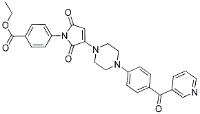 ETHYL 4-(3-(4-(4-NICOTINOYLPHENYL)PIPERAZIN-1-YL)-2,5-DIOXO-2H-PYRROL-1(5H)-YL)BENZOATE Struktur