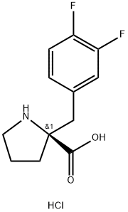 (S)-ALPHA-(3,4-DIFLUOROBENZYL)-PROLINE-HCL Struktur