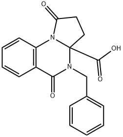 4-BENZYL-1,5-DIOXO-2,3,4,5-TETRAHYDROPYRROLO[1,2-A]QUINAZOLINE-3A(1H)-CARBOXYLIC ACID Struktur