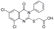 (6,8-DICHLORO-4-OXO-3-PHENYL-3,4-DIHYDRO-QUINAZOLIN-2-YLSULFANYL)-ACETIC ACID Struktur