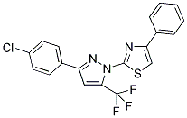 2-[3-(4-CHLOROPHENYL)-5-(TRIFLUOROMETHYL)-1H-PYRAZOL-1-YL]-4-PHENYL-1,3-THIAZOLE Struktur