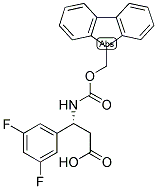 (R)-3-(3,5-DIFLUORO-PHENYL)-3-(9H-FLUOREN-9-YLMETHOXYCARBONYLAMINO)-PROPIONIC ACID Struktur