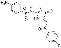 4-AMINO-N-{(5Z)-5-[2-(4-FLUOROPHENYL)-2-OXOETHYLIDENE]-4-OXO-4,5-DIHYDRO-1H-IMIDAZOL-2-YL}BENZENESULFONAMIDE Struktur