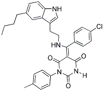 (Z)-5-((2-(5-BUTYL-1H-INDOL-3-YL)ETHYLAMINO)(4-CHLOROPHENYL)METHYLENE)-1-P-TOLYLPYRIMIDINE-2,4,6(1H,3H,5H)-TRIONE Struktur