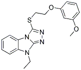 9-ETHYL-3-[2-(3-METHOXY-PHENOXY)-ETHYLSULFANYL]-9H-BENZO[4,5]IMIDAZO[2,1-C][1,2,4]TRIAZOLE Struktur