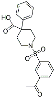 1-[(3-ACETYLPHENYL)SULFONYL]-4-PHENYLPIPERIDINE-4-CARBOXYLIC ACID Struktur