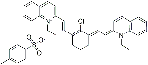 2-[(E)-2-(2-CHLORO-3-((E)-2-[1-ETHYL-2(1H)-QUINOLINYLIDENE]ETHYLIDENE)-1-CYCLOHEXEN-1-YL)ETHENYL]-1-ETHYLQUINOLINIUM 4-METHYLBENZENESULFONATE Struktur