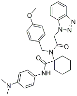 1-(2-(1H-BENZO[D][1,2,3]TRIAZOL-1-YL)-N-(4-METHOXYBENZYL)ACETAMIDO)-N-(4-(DIMETHYLAMINO)PHENYL)CYCLOHEXANECARBOXAMIDE Struktur