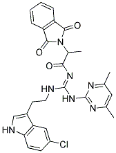 (E)-N-((2-(5-CHLORO-1H-INDOL-3-YL)ETHYLAMINO)(4,6-DIMETHYLPYRIMIDIN-2-YLAMINO)METHYLENE)-2-(1,3-DIOXOISOINDOLIN-2-YL)PROPANAMIDE Struktur