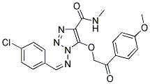 1-{[(1Z)-(4-CHLOROPHENYL)METHYLENE]AMINO}-5-[2-(4-METHOXYPHENYL)-2-OXOETHOXY]-N-METHYL-1H-1,2,3-TRIAZOLE-4-CARBOXAMIDE Struktur