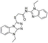 2-(9-ETHYL-9H-BENZO[4,5]IMIDAZO[2,1-C][1,2,4]TRIAZOL-3-YLSULFANYL)-N-(1-ETHYL-1H-BENZOIMIDAZOL-2-YL)-ACETAMIDE Struktur