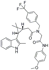 2-((1R,3S)-2,2-DIMETHYL-3-(2-METHYL-1H-INDOL-3-YL)CYCLOPROPYL)-N-(2-(4-METHOXYPHENYLAMINO)-2-OXOETHYL)-N-(4-(TRIFLUOROMETHYL)BENZYL)ACETAMIDE Struktur